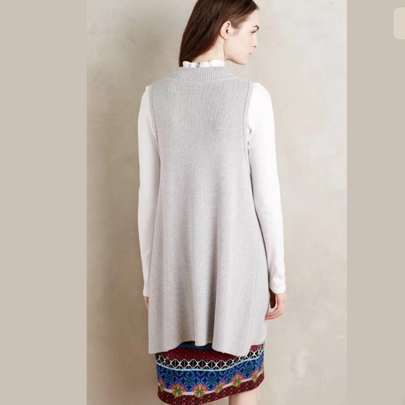 Anthropologie Moth Grey Dannah Swing Knot Cardigan - Picture 2 of 6